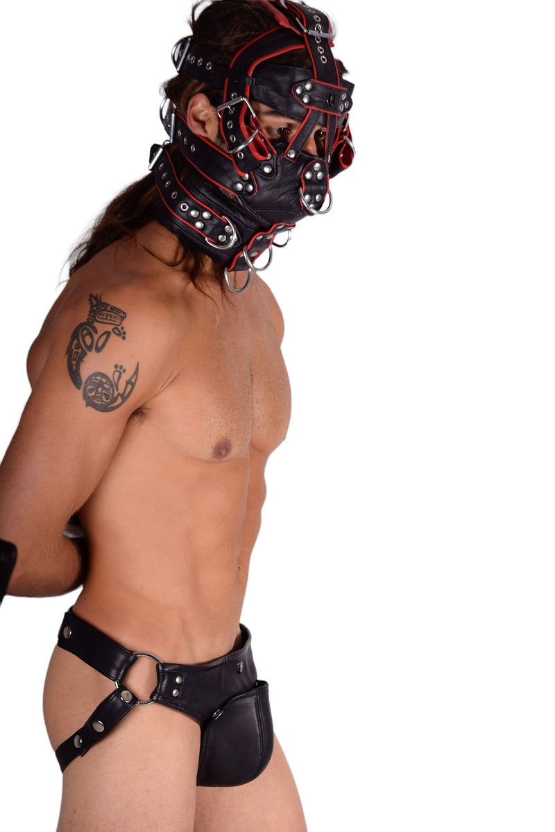 SMU Im Yours Men Leather Heavy duty Red head gear 2