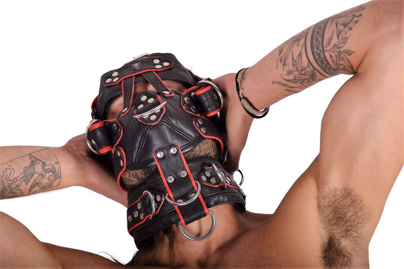 SMU Im Yours Men Leather Heavy duty Red head gear 2