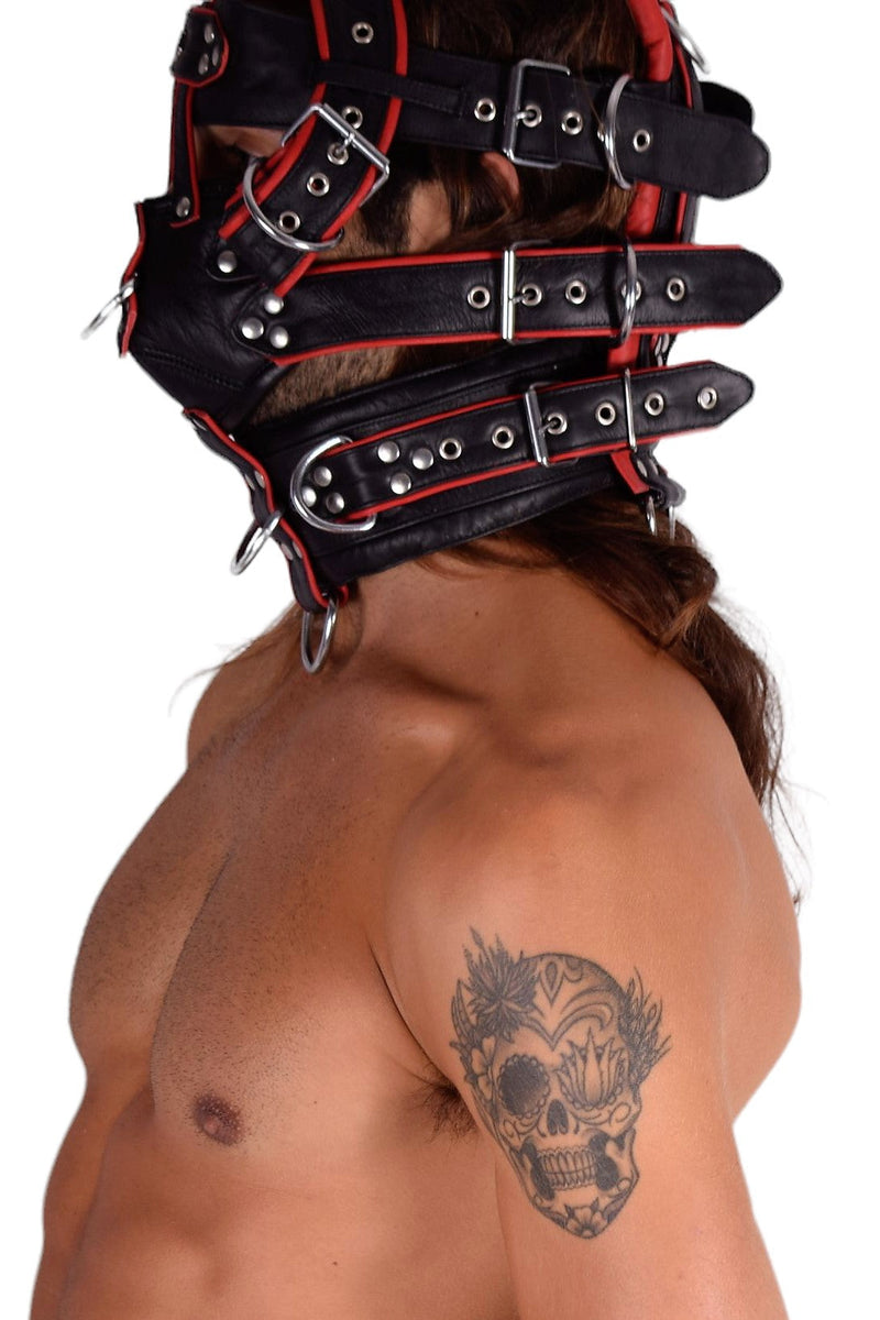 SMU Im Yours Men Leather Heavy duty Red head gear 2