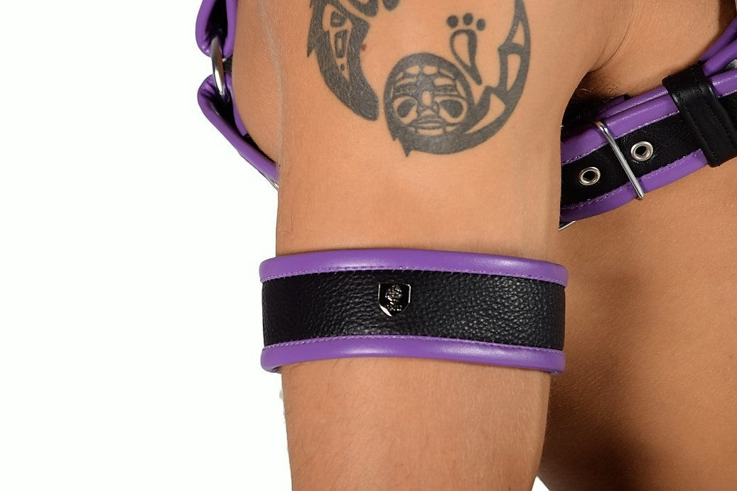 SMU Leather Kit Purple Harness Jock Removable Cod-piece ajust 28 to 34''in Waist 6