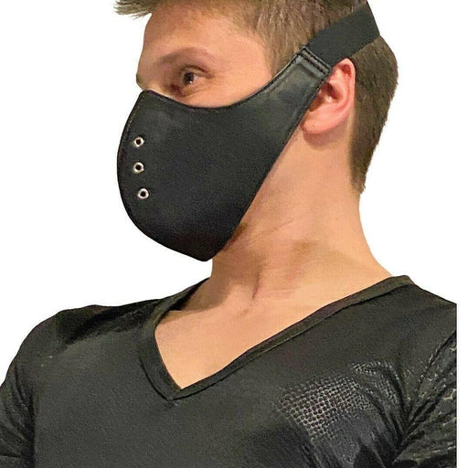 SMU Leather Mask Unisex Top Quality Canadian Leather in Black 1050 12