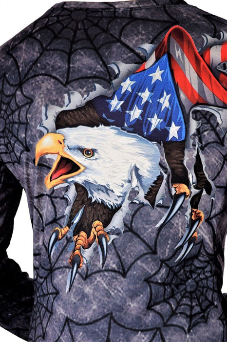 SMU Limited Long Sleeves Shirt American Eagle US Patriot Spider Web Shirts