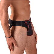 SMU Marcus Removable cod piece black and red  jockstrap 19734