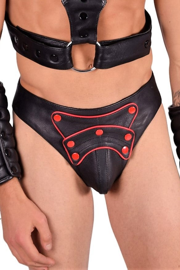 SMU Marcus Removable cod piece black and red  jockstrap