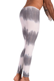 SMU Mens Legging Tight Fit Grey Artistic Printed S/M 12564 MX83