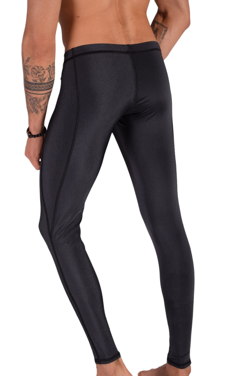 SMU Mens Shiny Charcoal Legging Tight Fit S/M 12560 MX83