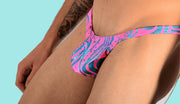 SMU Mens Thong Flash Pink Blue 33440 MX112