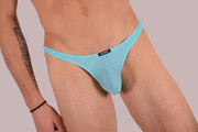 SMU Sensual Tanning Sheer Thong Aqua 100653 MX91