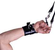 SMU Stainless Steel Handcuffs Heavy Duty Leather Suspended Wrist-Cuffs 25