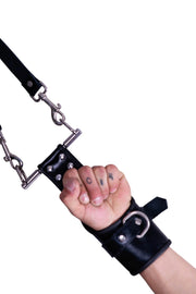 SMU Stainless Steel Handcuffs Heavy Duty Leather Suspended Wrist-Cuffs 25