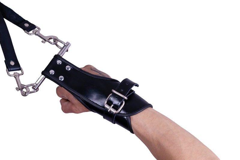 SMU Stainless Steel Handcuffs Heavy Duty Leather Suspended Wrist - Cuffs 253