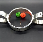 SMU Stainless Steel Pillory Fix Neck Collar Handcuffs Wrist Restraint