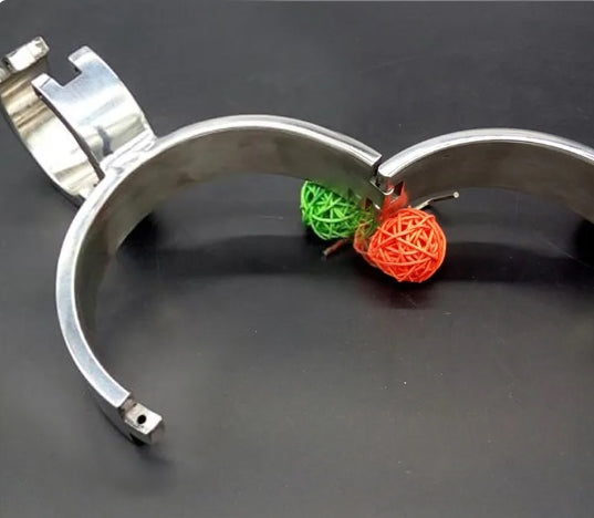 SMU Stainless Steel Pillory Fix Neck Collar Handcuffs Wrist Restraint