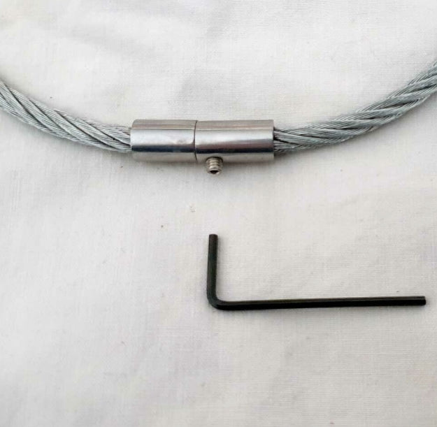 SMU stainless steel wire rope lockable torque collar choker necklace CL110 T5