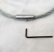 SMU stainless steel wire rope lockable torque collar choker necklace T5