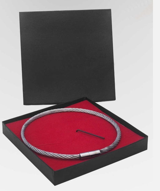 SMU stainless steel wire rope lockable torque collar choker necklace T5