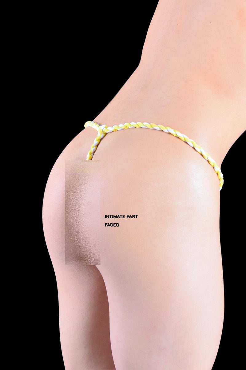 SMU Thongs Sumo-Rope String jaune bandeau 4827 MX4