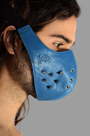 SMU Unisex Canadian Leather Studded Punk Mask in Royal O/S 1051 42