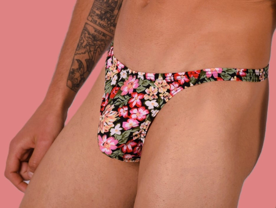 XS/S SMU Underwear Thong Flowers Print 33446 MX11