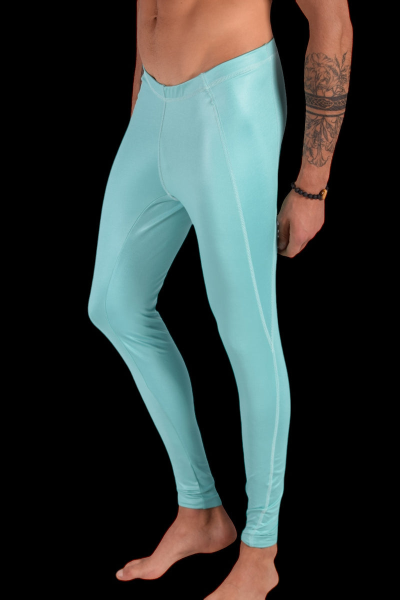 Legging SMU pour hommes turquoise brillant coupe ajustée S/M 12560 MX8