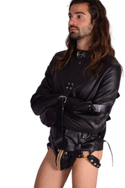 Straight jacket Strict Leather high quality  veste de contrainte fetiche cuir