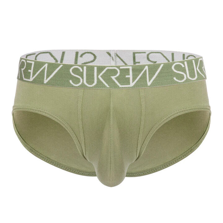 SUKREW Apex Briefs Low-Rise Front Rounded Cupping Pouch Unlined Brief Khaki 19