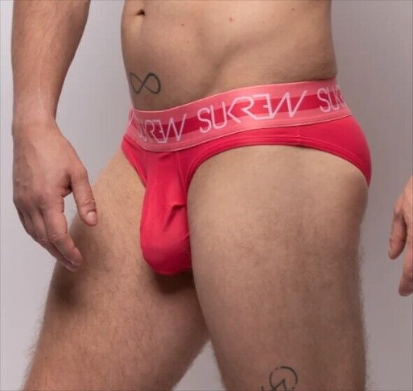 SUKREW Briefs Classic Stetchy Unlined Contoured Pouch in Deep Coral