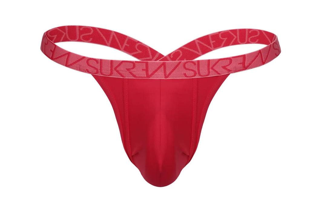 SUKREW Bubble Thong Extra Stretch Rounded Cupping Pouch in Deep Coral 21