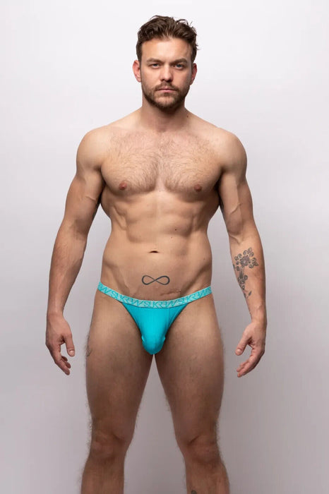 SUKREW Bubble Thong Extra Stretch Rounded Cupping Pouch in Scuba Blue 21