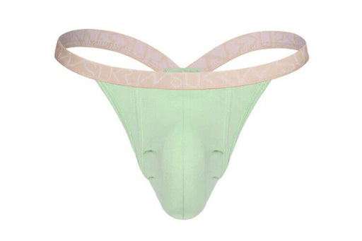 SUKREW Bubble Thongs Stretchy Rounded Cupping Pouch Unlinedt Thong Apple Green