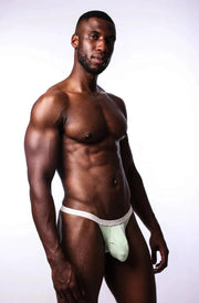 SUKREW Bubble Thongs Stretchy Rounded Cupping Pouch Unlinedt Thong Apple Green2