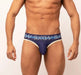 SUKREW Classic Brief With High-Cut Front Unlined Briefs Navy & Cream 19