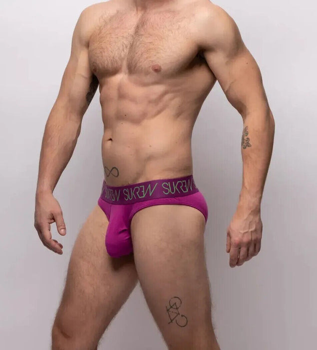 SUKREW Classic Briefs Unlined Jacquard Waistband Stretchy Brief in Deep Purple 4