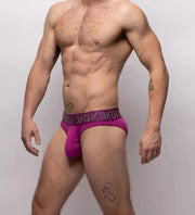 SUKREW Classic Briefs Unlined Jacquard Waistband Stretchy Brief in Deep Purple 43