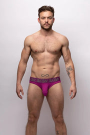 SUKREW Classic Briefs Unlined Jacquard Waistband Stretchy Brief in Deep Purple 44