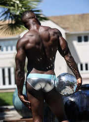 SUKREW Classic Briefs With Large Pouch in Shiny Metallic Mirror Glacier