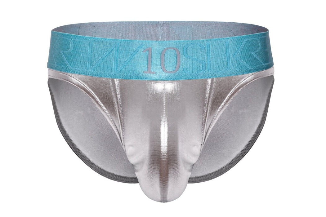 SUKREW Classic Briefs With Large Pouch in Shiny Metallic Mirror Glacier
