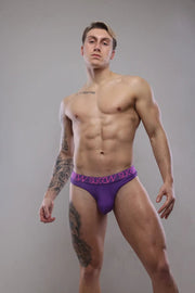 SUKREW Classic Thong Unlined Soft Cotton Thongs Large Pouch in Tyrian Purple 22