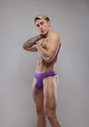 SUKREW Classic Thong Unlined Soft Cotton Thongs Large Pouch in Tyrian Purple 24