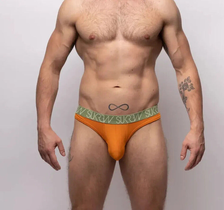 SUKREW Classic Thong Unlined With Large Contoured Pouch in Orange Camel 23