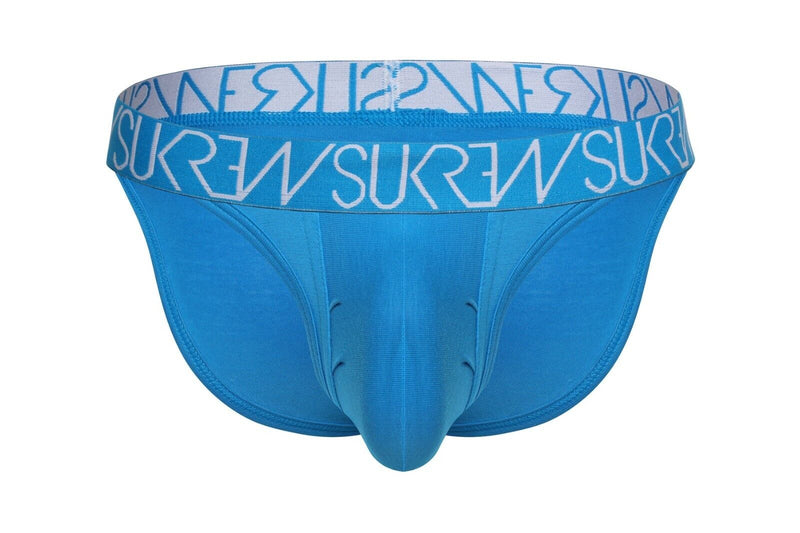 SUKREW Cotton High - Cut Tanga Brief With Large Contour Pouch Azure 361