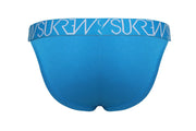 SUKREW Cotton High - Cut Tanga Brief With Large Contour Pouch Azure 363