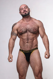 SUKREW High - Cut Tanga Briefs With Open Sides and Skimpy Back in Trophy Black 65