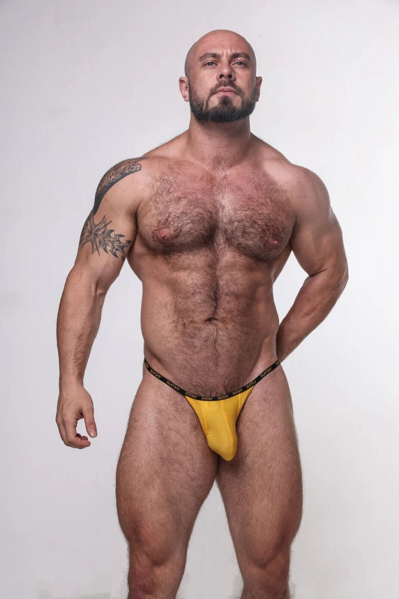 SUKREW Low Rise G - String Unlined Stretch Cotton Men Strings in Bronze 63