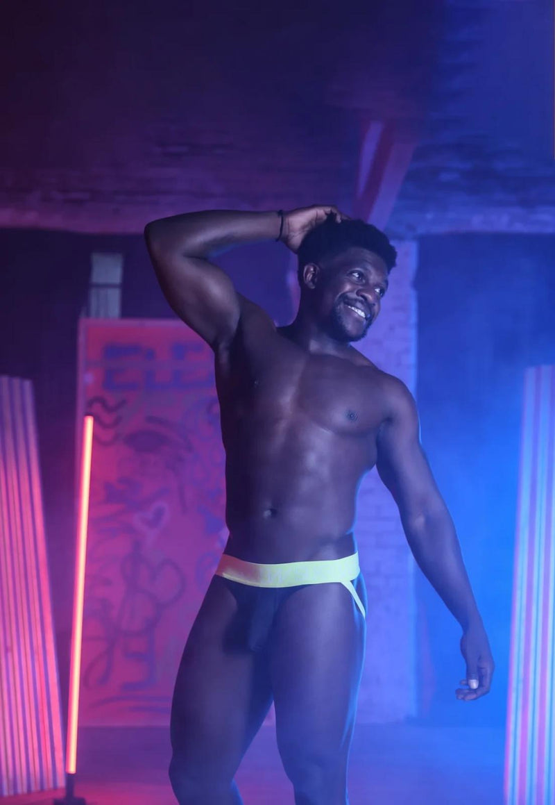 SUKREW Low - Rise Jockstrap Underground Unlined Stretchy Jock in Black/Acid 433