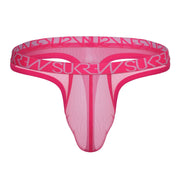 SUKREW Mesh Low - Rise Thong Unlined Stretch in Electric Pink 431