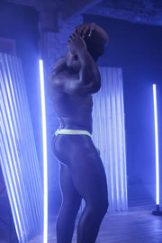 SUKREW Mesh Super Low - Rise Thong Unlined Stretch in Sheer Acid Yellow 434