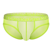 SUKREW Sheer Mesh Super Low - Rise Brief in Acid Yellow 81