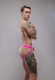 SUKREW U - Style Jockstrap with Oval Front Low - Rise Jock in Shocking Pink 362