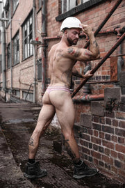 SUKREW Unlined Stretch Classic Thong With Large Contour Pouch in Diamond Pink 306